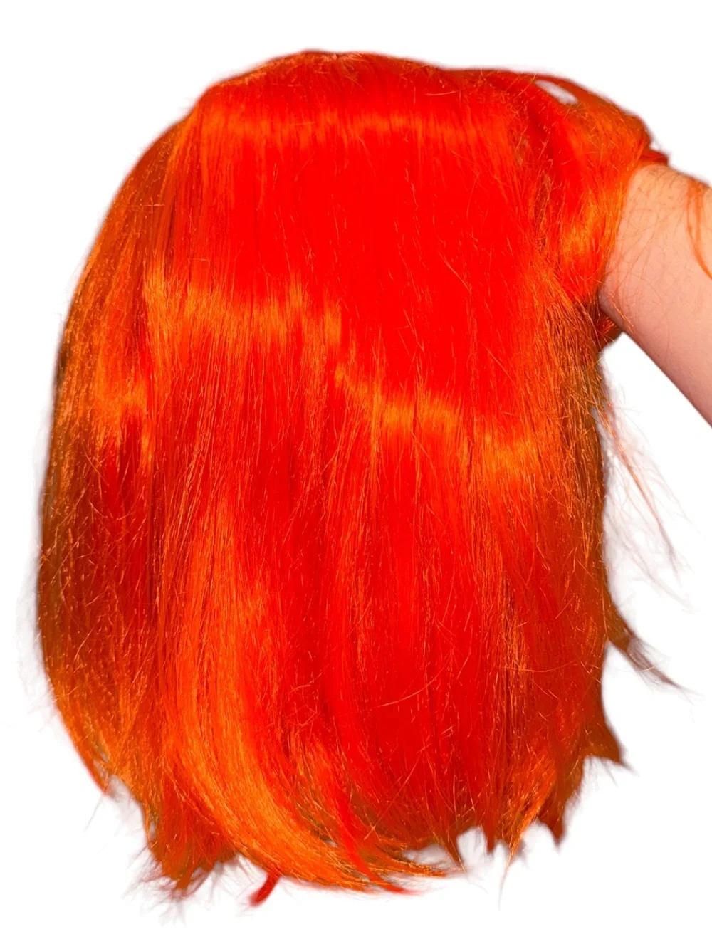 Vibrant Orange Synthetic Bob Wig - Women Hair